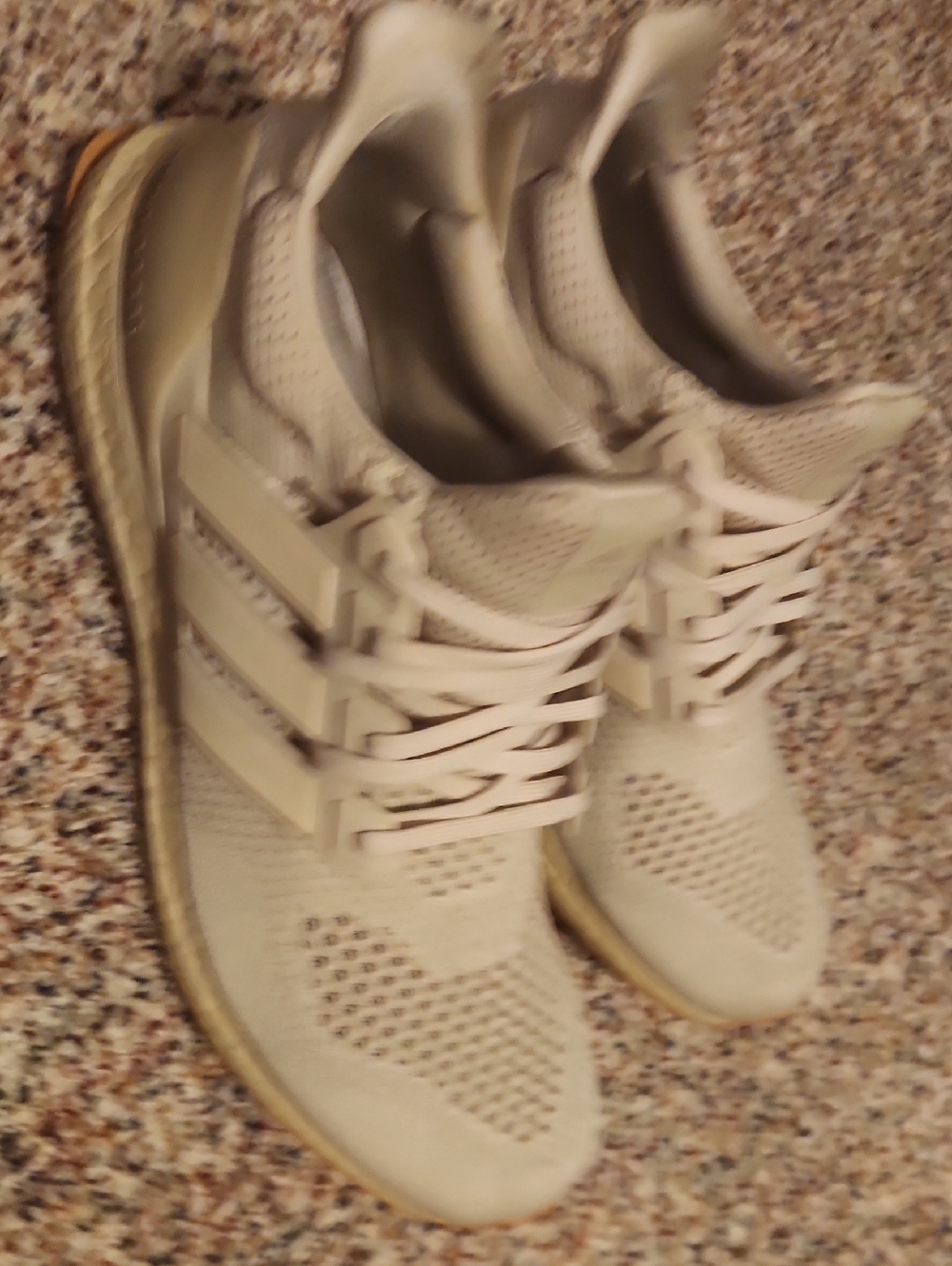 Adidas Ultrabost 1.0 Light Beige Knit Athletic Sneakers